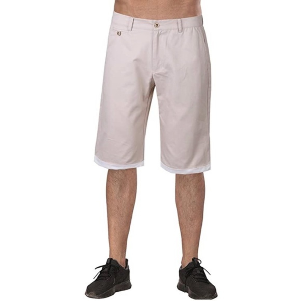 Casual Loose Fit Multi-Pocket Work Shorts Khaki M